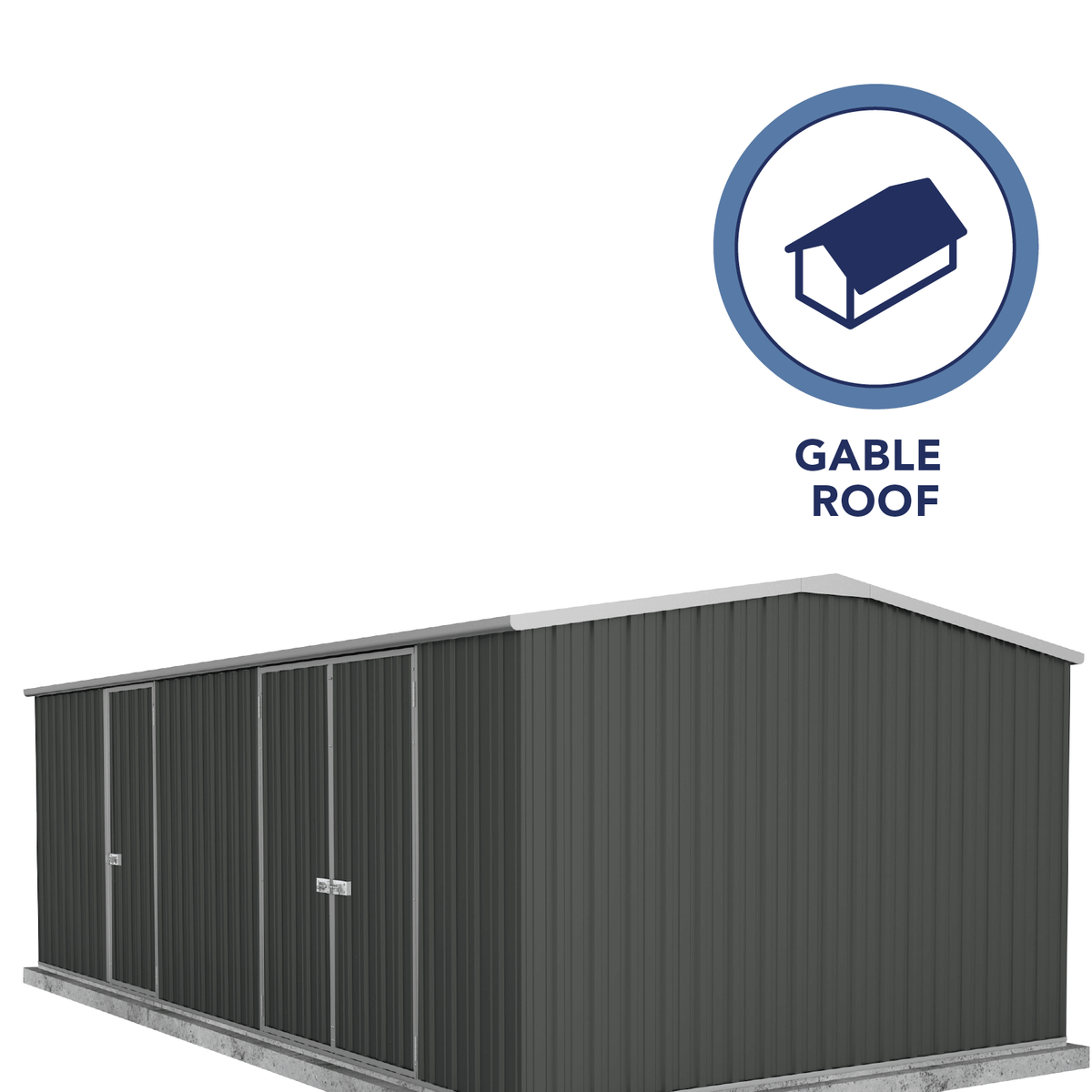 5.96mW x 3.0mD x 2.06mH Garden Shed Workshop Three Door
