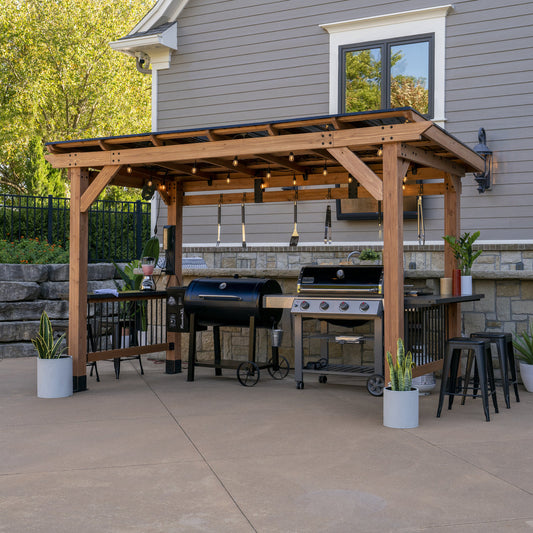 backyard discovery australia All-Season XL BBQ Gazebo for Outdoor Cooking Steel Roof Countertops & Anchoring
