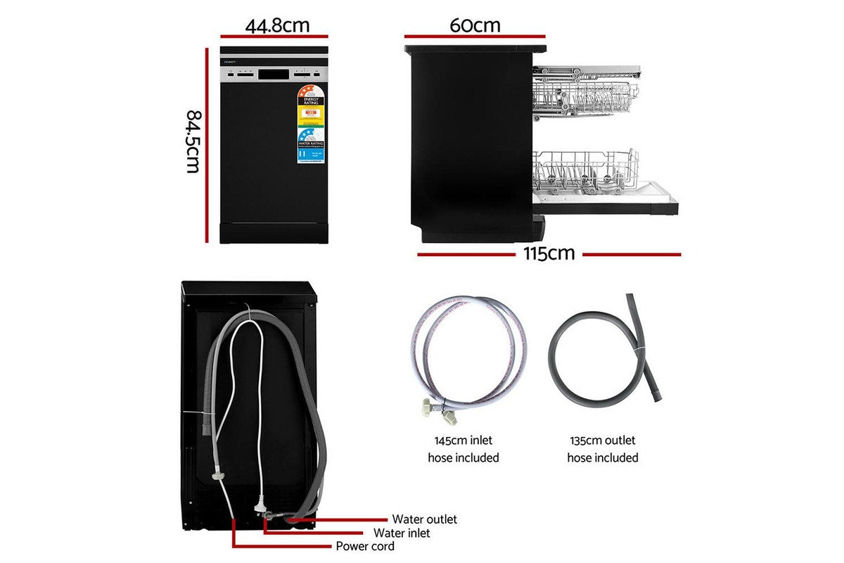 Devanti 10 Place Settings Freestanding Dishwasher Silver
