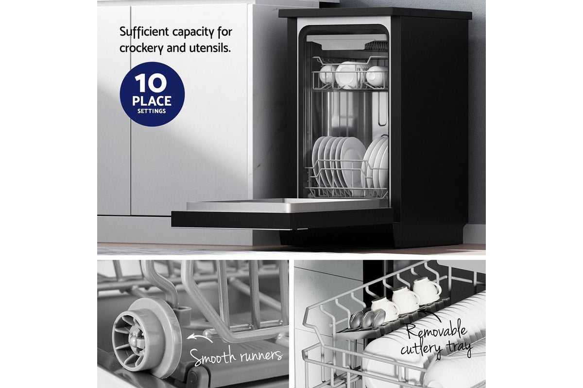 Devanti 10 Place Settings Freestanding Dishwasher Silver