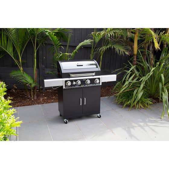 Gasmate Quasar 4B Trolley BBQ with Solid Hood