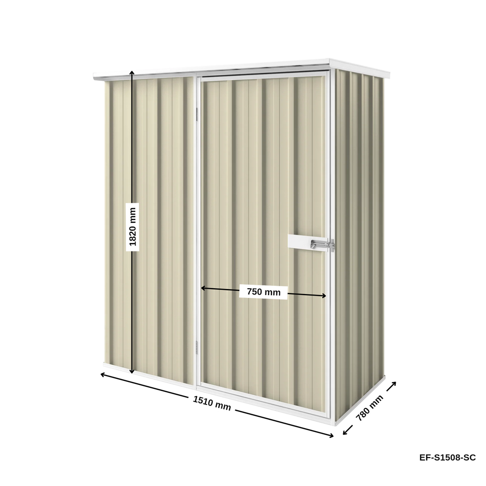 1.5m x 0.78m Flat Roof Garden Shed