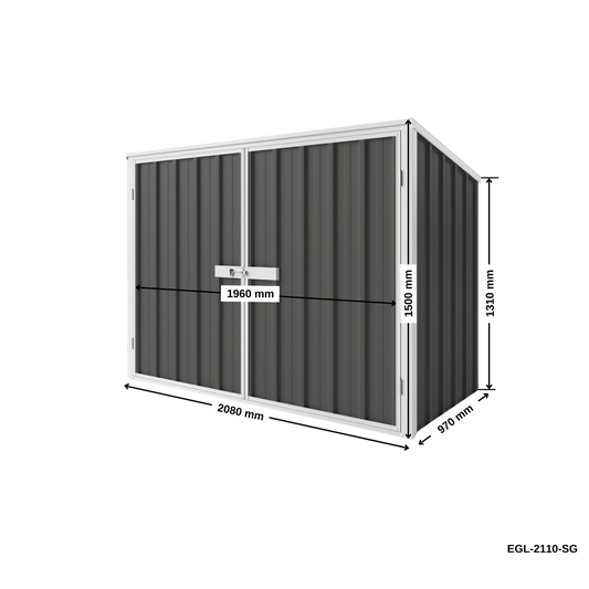 2.08m x 0.97m Garden Locker Shed