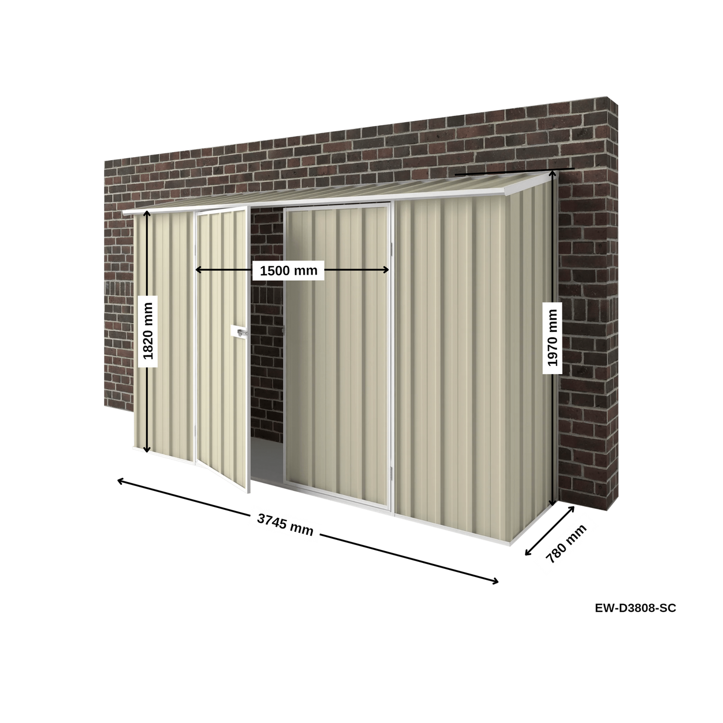 0.78m Off The Wall Garden Shed