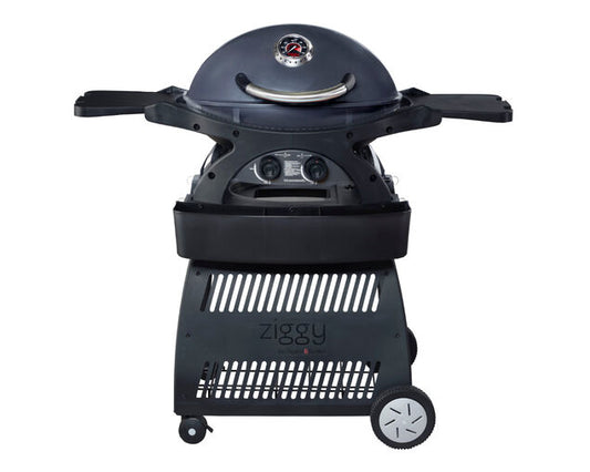 Ziggy by ziegler and brown BBQ Ziggy Classic Twin Grill LPG Plus Cart Bundle