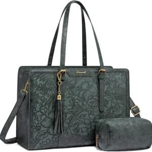 LOVEVOOK Laptop Bag for Women Vintage Leather